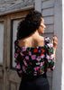 (fw) meli linen corset long sleeve, floral