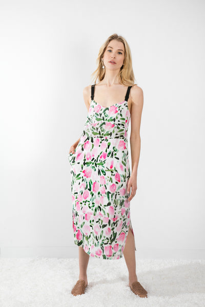 (ss) vanessa silk and vegan suede dress