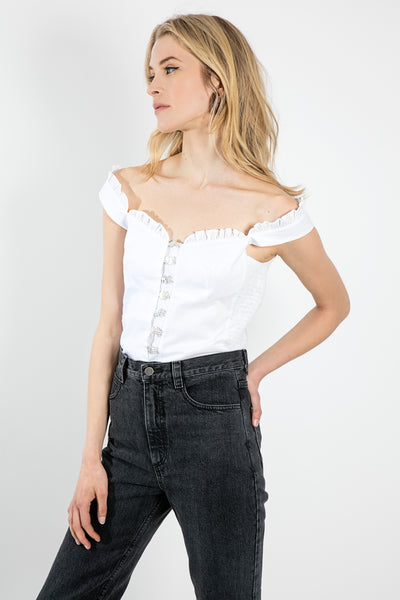 (ss) emile corset top, white